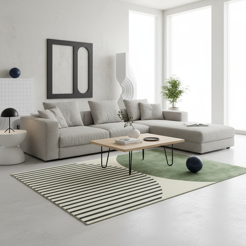 Tapis nordique élégante dans un salon