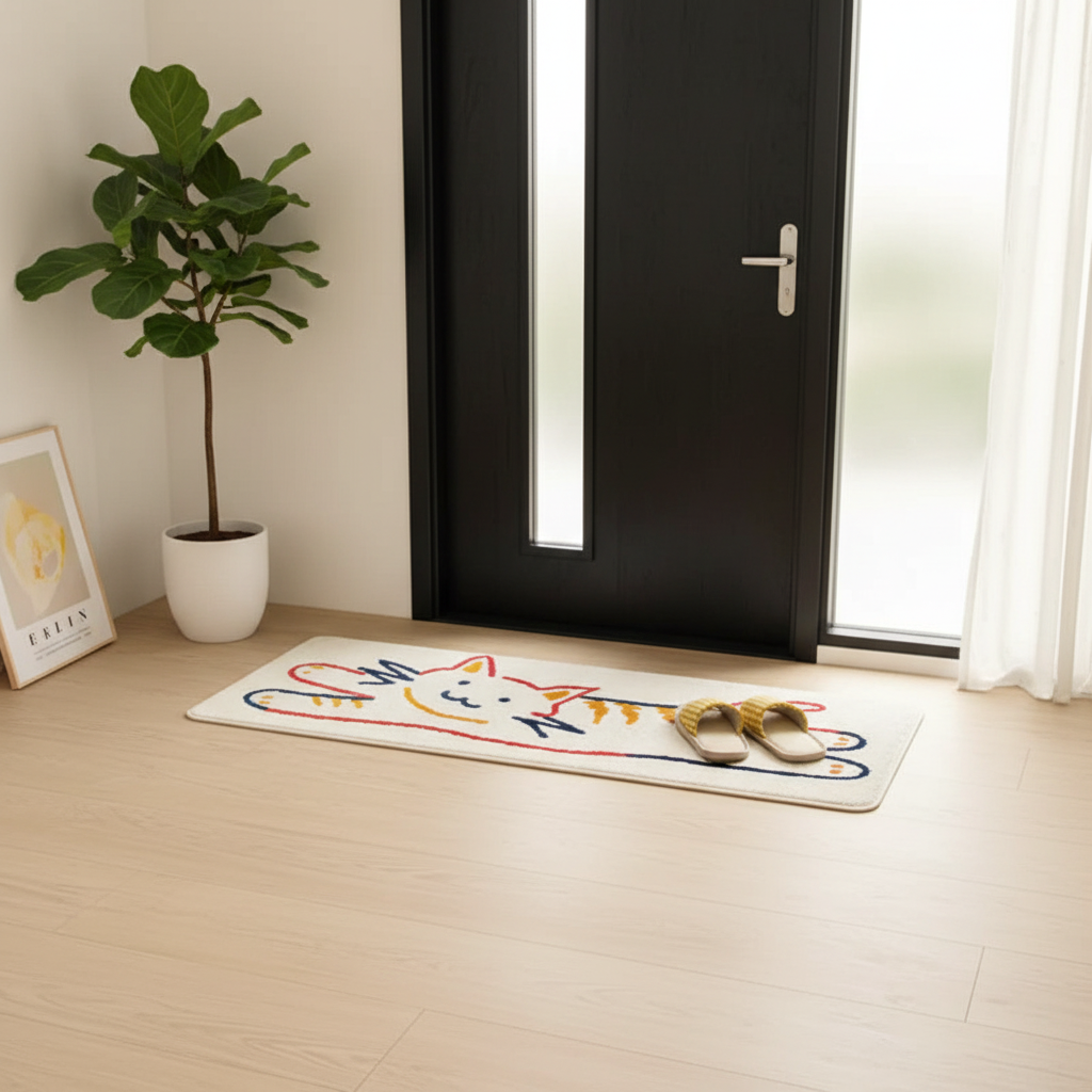 Mini Tapis VIKAMA Chat mignon - Ambiance entrée scandinave