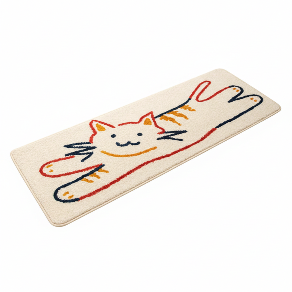 Mini Tapis VIKAMA Chat mignon - Vue produit fond blanc