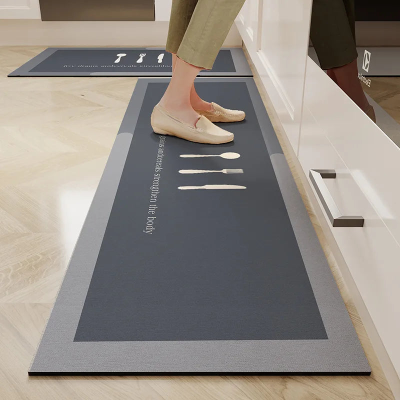 Tapis de cuisine VIKAMA Gris — Antidérapant & Confort