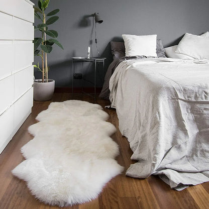 Tapis moelleux en fausse fourrure Blanc — Shaggy Premium