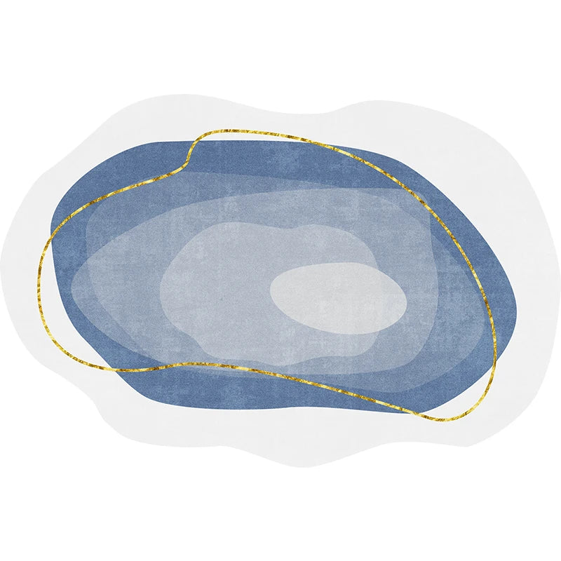 Tapis nordique de forme irrégulière Bleu