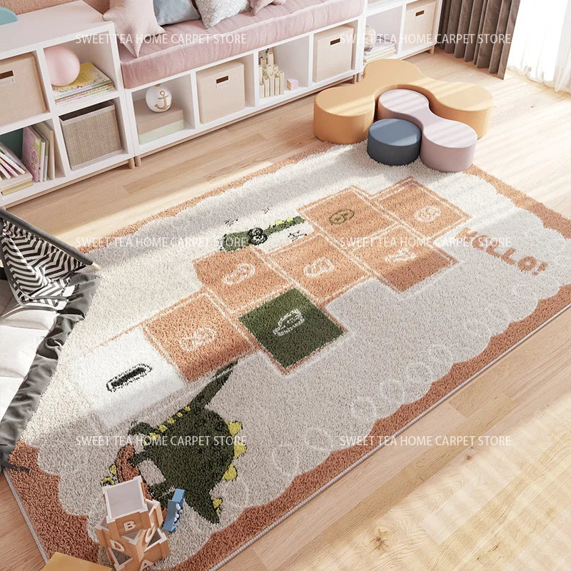 Tapis de chambre style marelle Dinosaure Cosysol