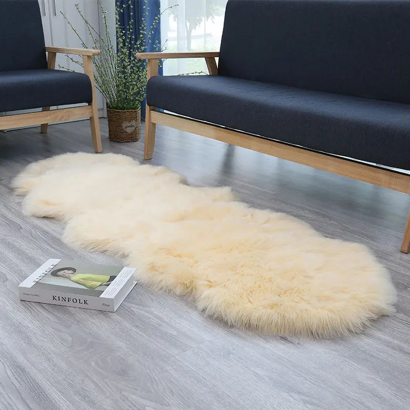 Tapis moelleux en fausse fourrure Jaune Doux — Shaggy Premium