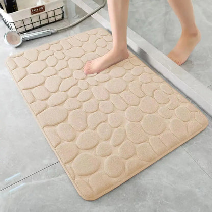 Tapis de bain antidérapant Beige Microfibre