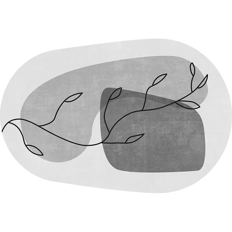 Tapis nordique de forme irrégulière Gris