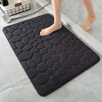 Tapis de bain antidérapant Noir Microfibre