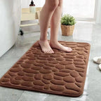 Tapis de bain antidérapant Marron — Microfibre Premium