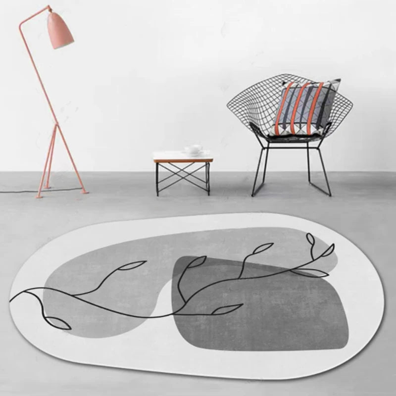 Tapis nordique de forme irrégulière Gris