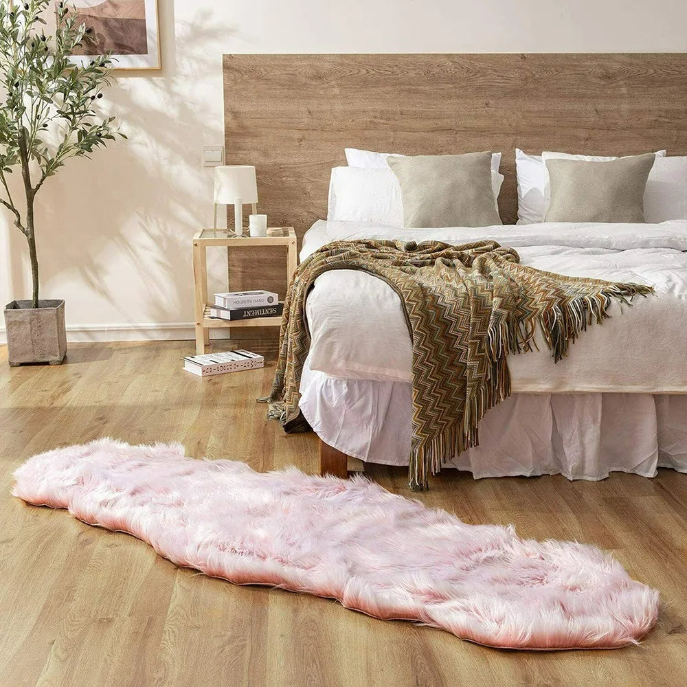 Tapis moelleux en fausse fourrure Rose — Shaggy Premium