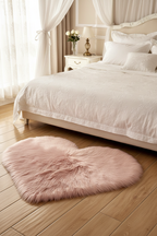 Tapis Shaggy en forme de cœur rose - Chambre élégante