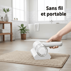 Aspirateur UV sans fil tapis - Portatif et Efficace pour un Nettoyage Optimal Blanc