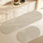 Ma boutique Beige / 40x60cm Double Tapis de cuisine antidérapant Ovale