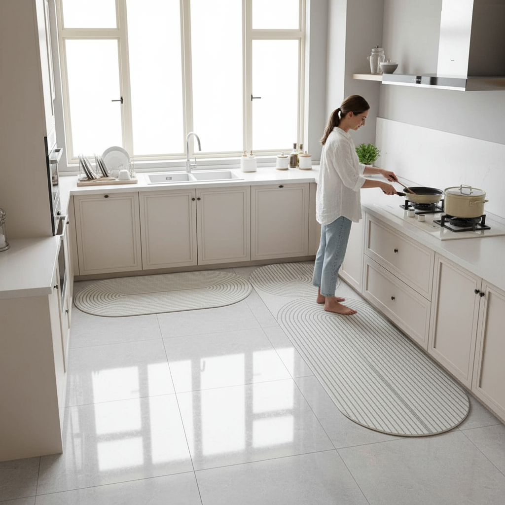 Double Tapis de Cuisine Antidérapant Ovale – Sécurité et Confort Inégalés pour Votre Cuisine