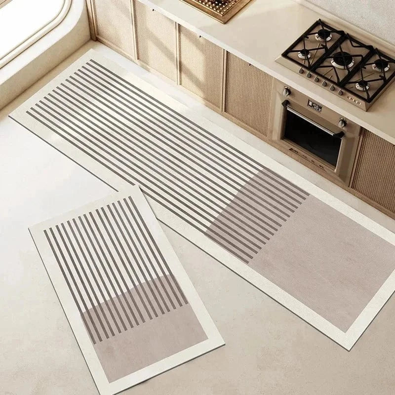 Ma boutique Gris / 40x60cm Double Tapis de cuisine antidérapant Rectangle Rayer