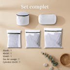 Filet de lavage pour tapis en maille nid d'abeille blancs - Protection optimale pour vos tapis Blanc / SET