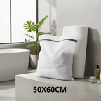 Filet de lavage pour tapis en maille nid d'abeille blancs - Protection optimale pour vos tapis Blanc / 50x60cm 2PCS