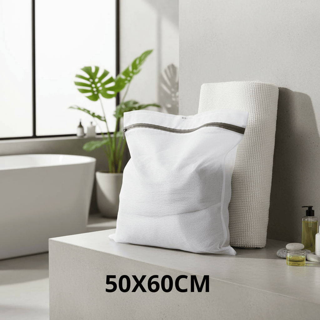 Filet de lavage pour tapis en maille nid d'abeille blancs - Protection optimale pour vos tapis Blanc / 50x60cm 2PCS