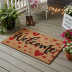 Tapis d'entrée motif cœurs - Ambiance cosy