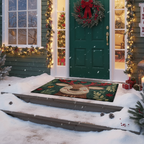 Tapis de porte de Noël Renne joyeux
