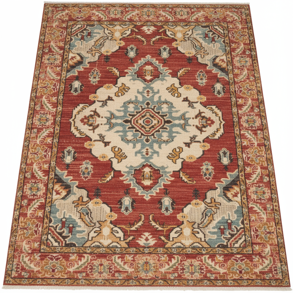 Tapis Berbère Rétro losange Rouge - vue 3