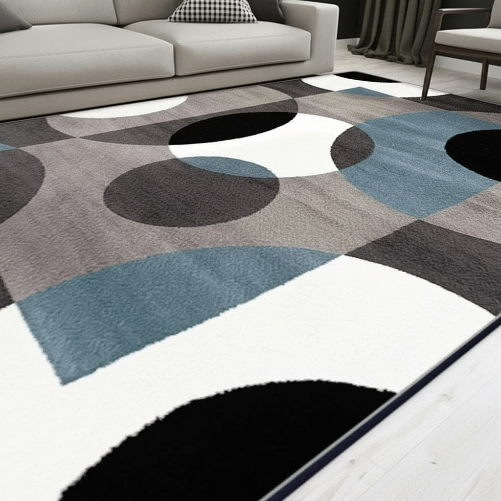 Tapis géométrique Nordique forme artistique - survol