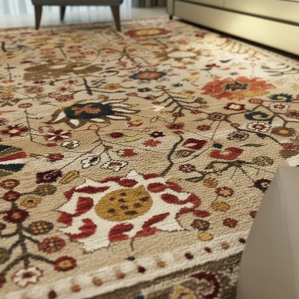 Tapis Berbère rétro classique Maron - survol