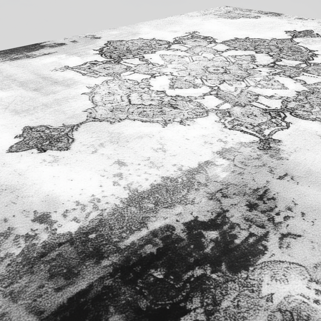 Tapis Berbère teinte feutré Noir et Blanc - survol