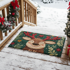 Tapis de porte de Noël Renne joyeux