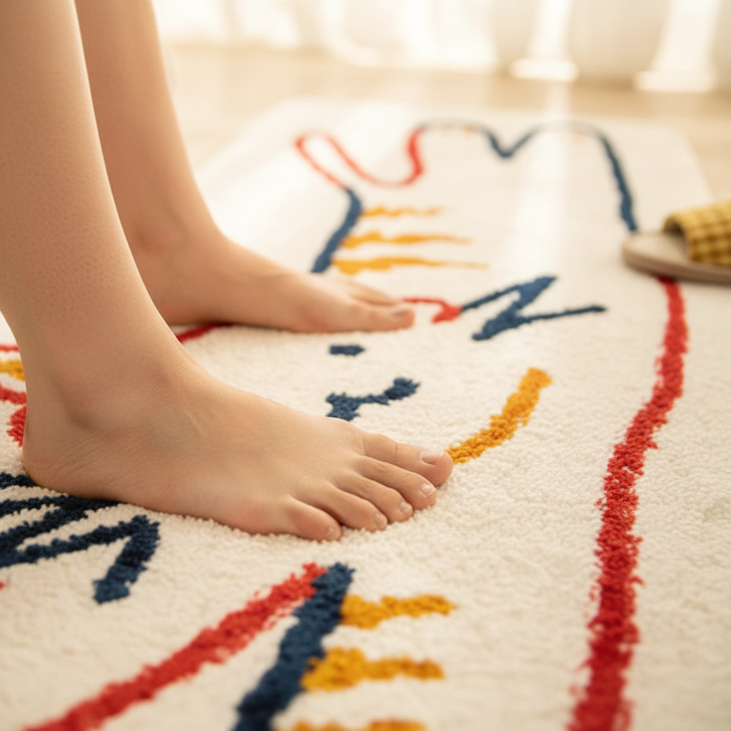 Mini Tapis VIKAMA Chat mignon - Détail texture confort