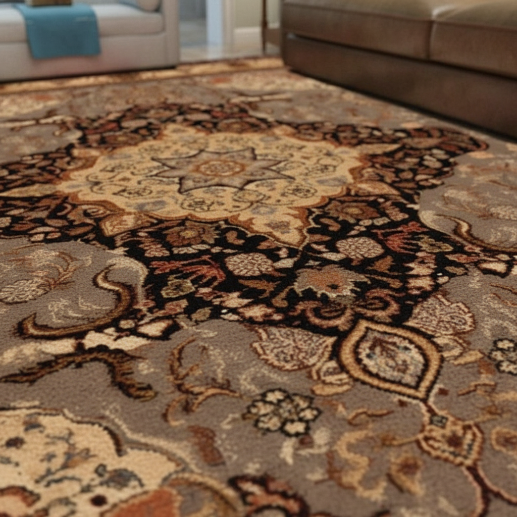 Tapis Berbère Maron éclatante - survol