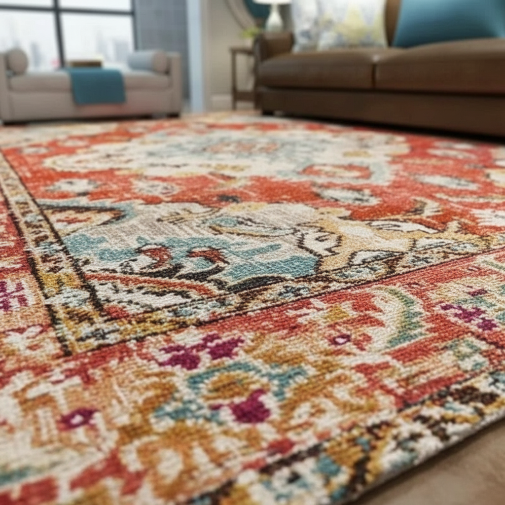 Tapis Berbère Rétro losange Rouge - survol