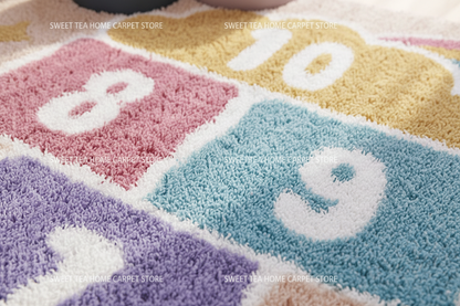 Tapis marelle Arc-en-ciel - Gros plan texture colorée