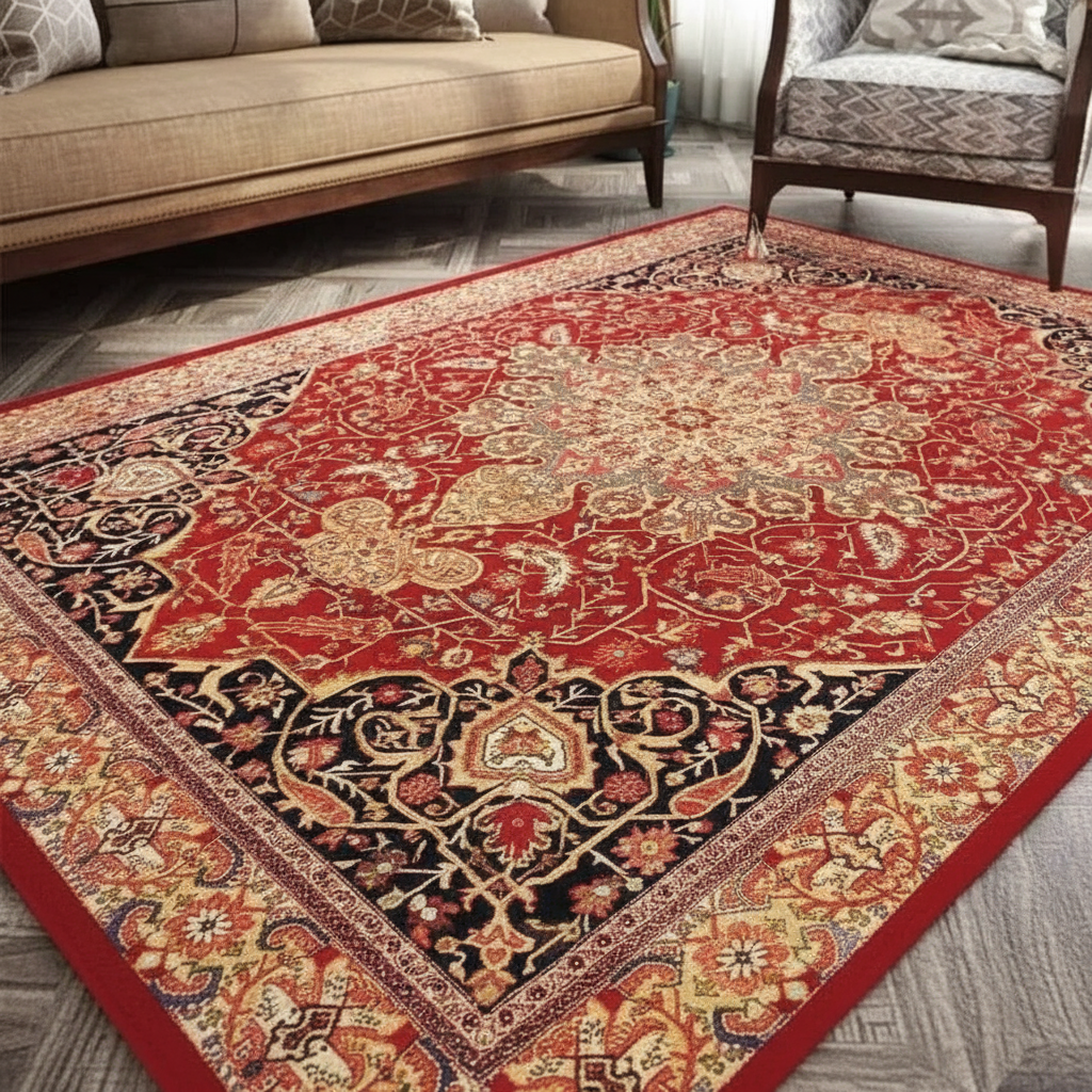 Tapis Berbère Rouge éclatant - survol