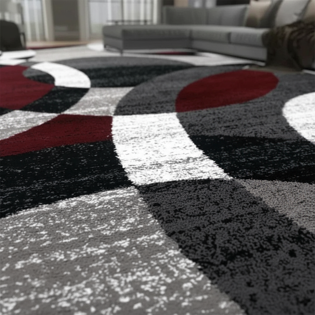 Tapis géométrique Nordique Moderne Ambiance - survol