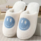 Cosysol Blanc / 36-37 Pantoufles Blanc en coton Smiley Bleu