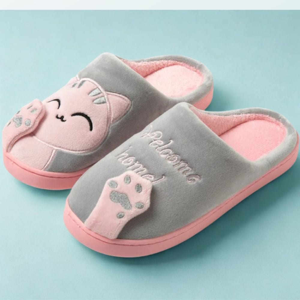 Cosysol Pantoufles Chat Cosy Gris