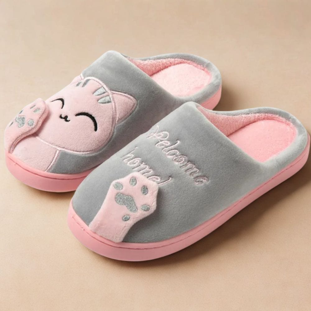 Cosysol Gris / 36-37 Pantoufles Chat Cosy Gris