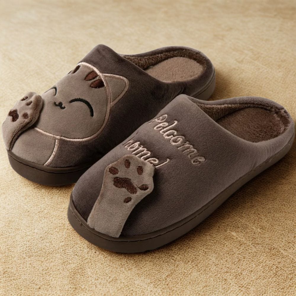Cosysol Marron / 36-37 Pantoufles Chat Cosy Marron