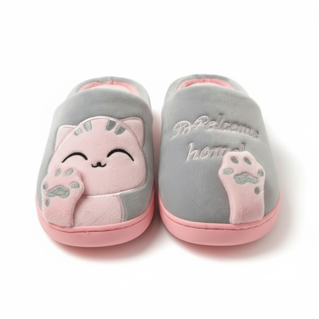 Pantoufles Chat Gris - Confort et Style Inégalés pour Vos Pieds