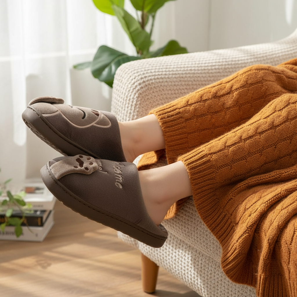 Pantoufles Chat Marron - Confort et Douceur pour Vos Pieds