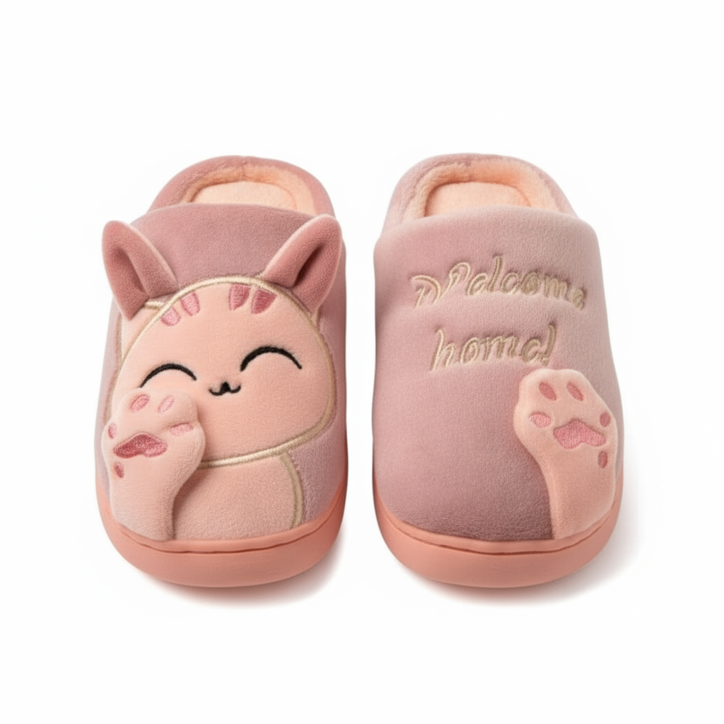 Pantoufles Chat Rose Cosy pour un Confort Optimal