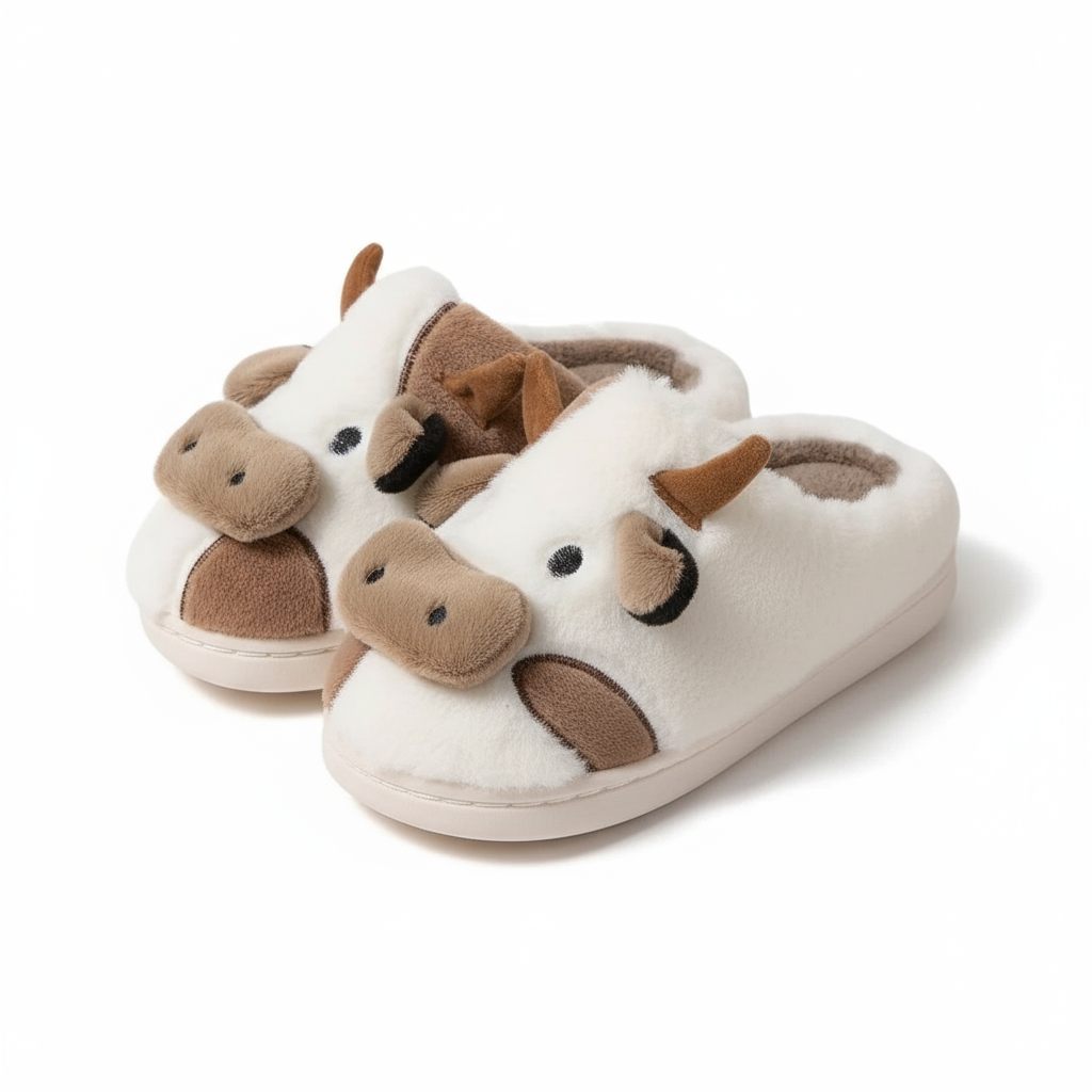 Pantoufles Cosy Vache - Douceur et Confort Assurés pour un Bien-Être Optimal