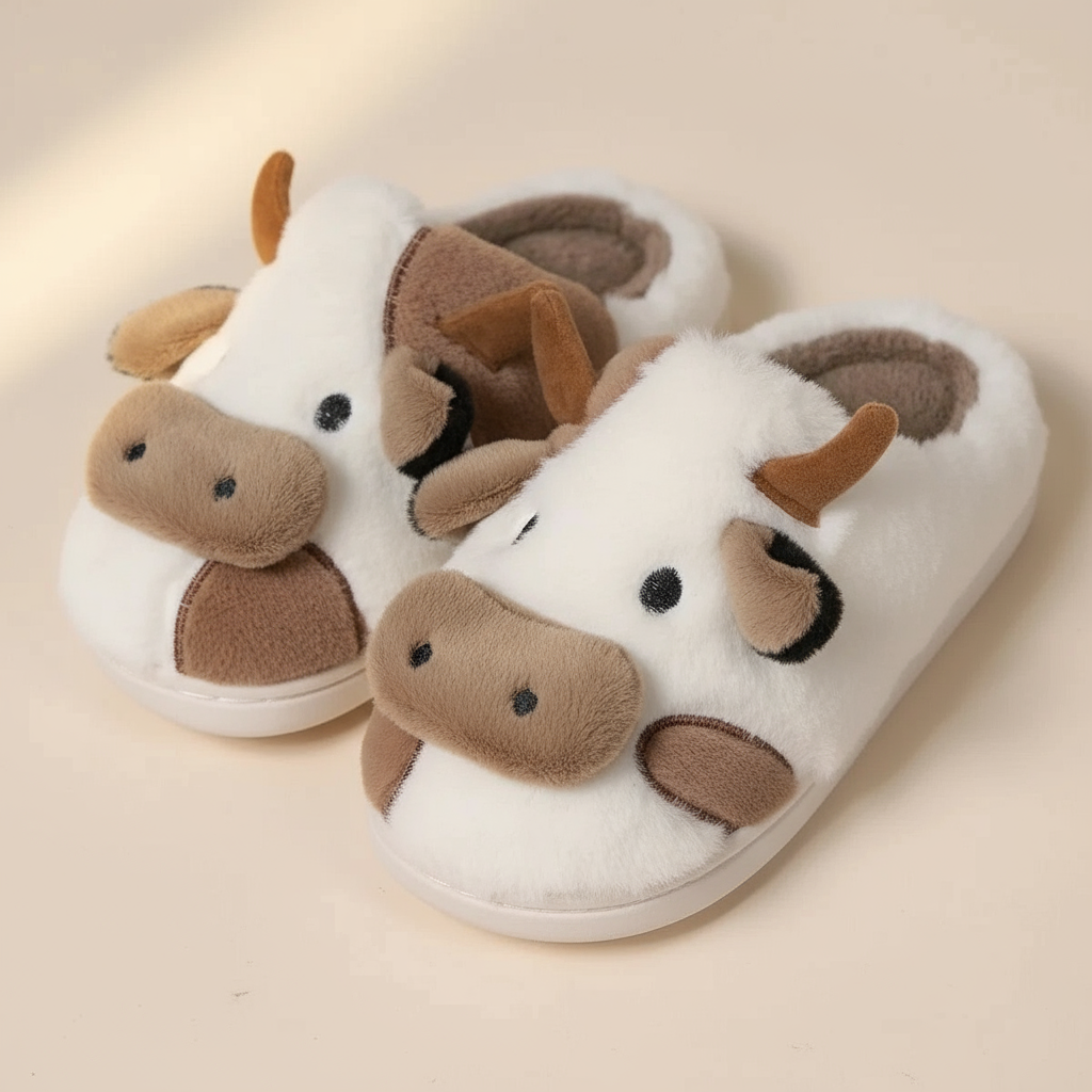 Pantoufles Cosy Vache - Douceur et Confort Assurés pour un Bien-Être Optimal