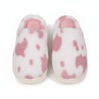 Pantoufles en fourrure rose Mignone en fourrure de vache