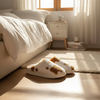 Pantoufles Fourrure Vache Marron pour un Confort Absolu