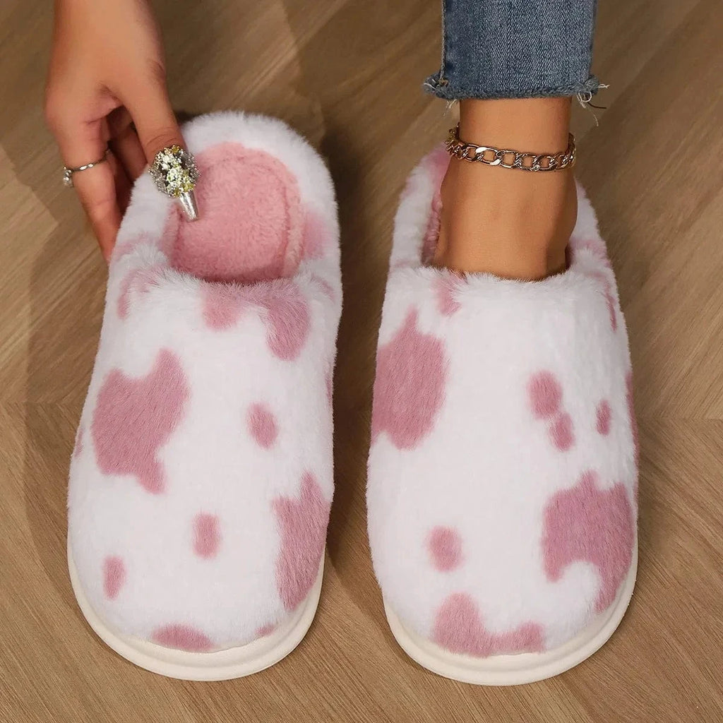 Cosysol Rose / 36-37 Pantoufles Mignone en fourrure de vache Rose