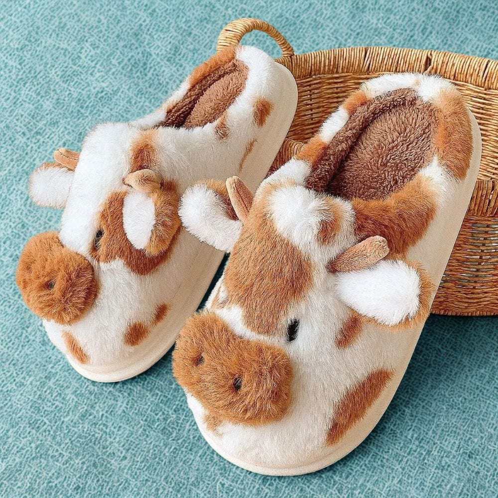 Cosysol Pantoufles Mignone et Cosy en Vache Marron