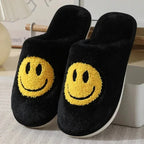 Cosysol Noir / 36-37 Pantoufles Noir en coton Smiley Jaune