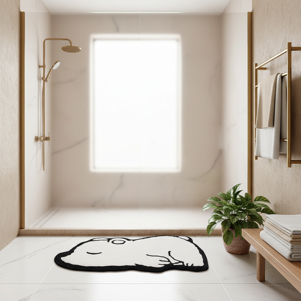 Salle de bain lifestyle tapis ours